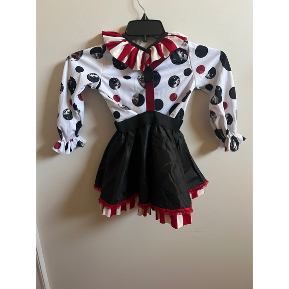 Spirit Halloween Kreepy Klown Toddler Costume Sz 5T 6T Shirt Skirt Hat Socks - Picture 11 of 16